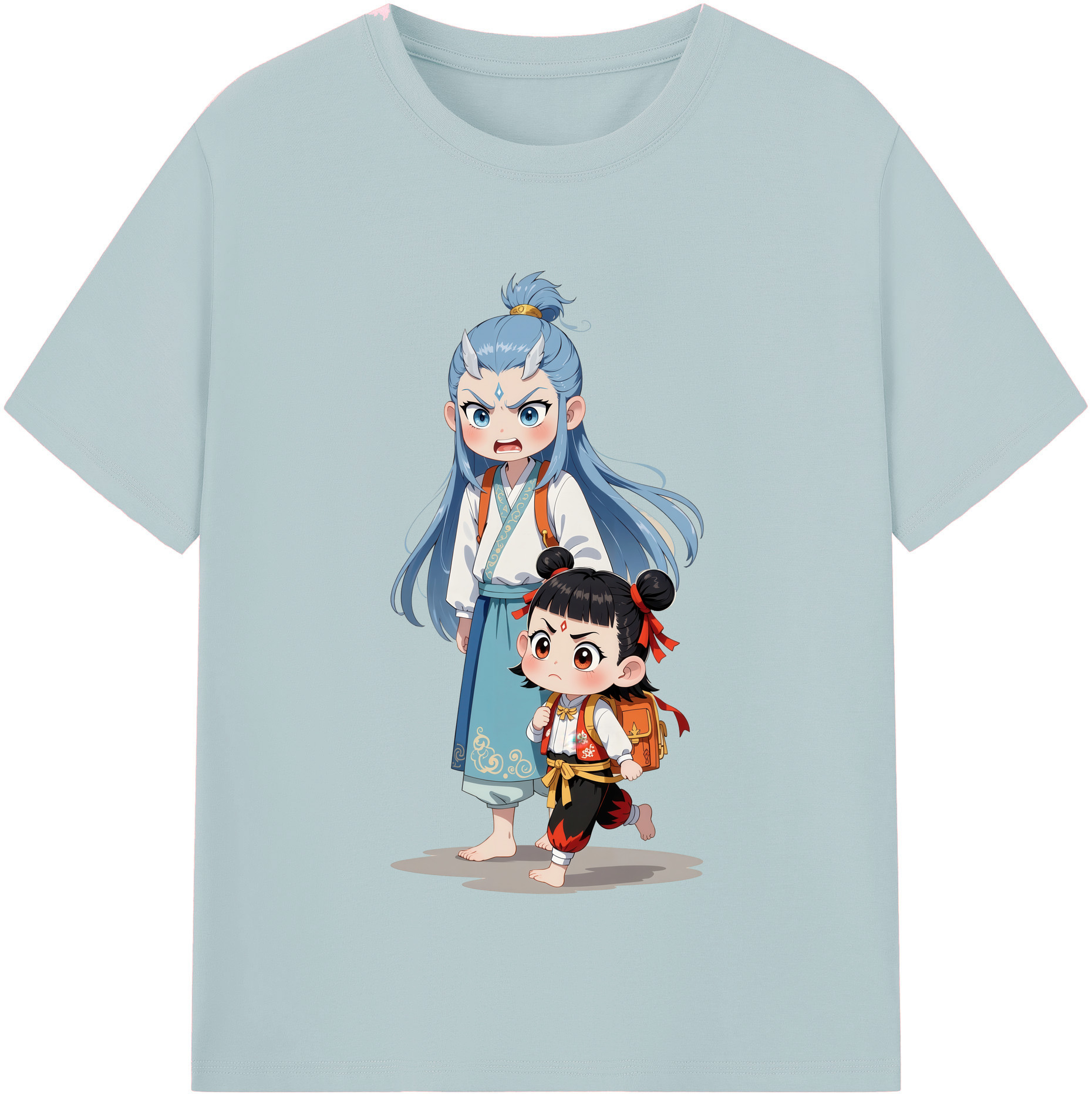 （画像用） Ne Zha 2 ナタ 魔童の大暴れ 綿100％半袖Tシャツ（フロントプリント）